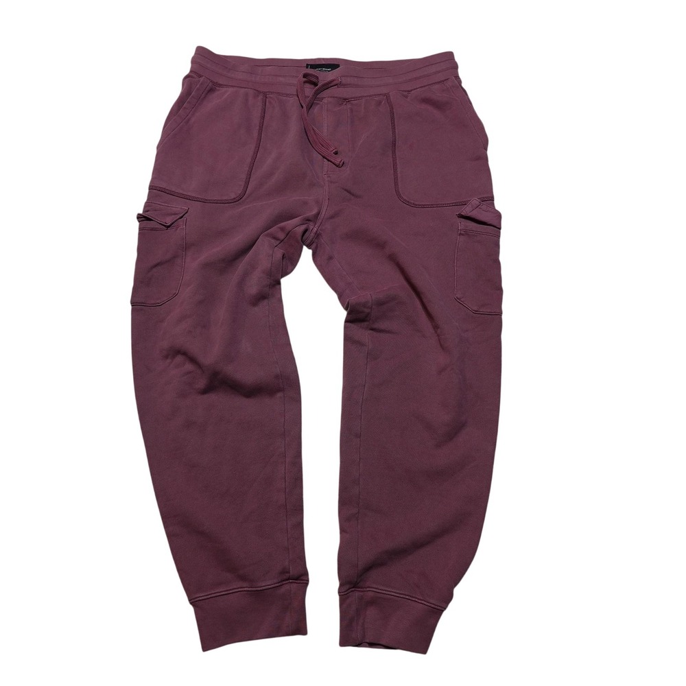 Lucky Brand Sweatpants Mens L Purple Terry Cargo Jogger Elastic Waist Pockets